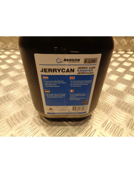jerrican jerrycan bidon plastique noir 5 litre avec bec verseur essence gazoil b