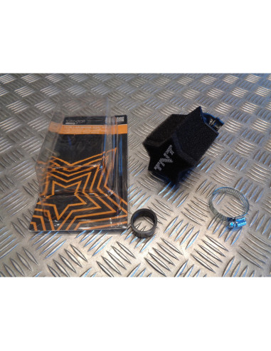 filtre air mousse cornet diam 28 / 35 noir coudee 90 scooter moto mecaboite quad