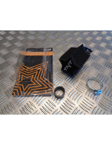 filtre air mousse cornet diam 28 / 35 noir coudee 90 scooter moto mecaboite quad