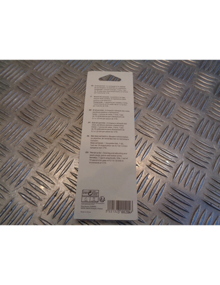 kit bougie brosse lime et 10 cales de 0,1 à 0,9 mm moto scooter voiture