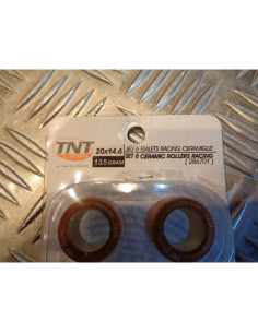 6 galets variateur tnt racing ceramic 20 x 14,6 mm - 13,5 gr scooter honda kymco 2
