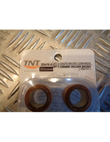6 galets variateur tnt racing ceramic 20 x 14,6 mm - 13,5 gr scooter honda kymco
