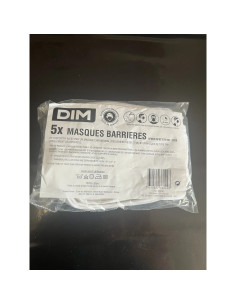 DIM lot de 5 masques tissu coton protection visage filtration air lavable 30 foi