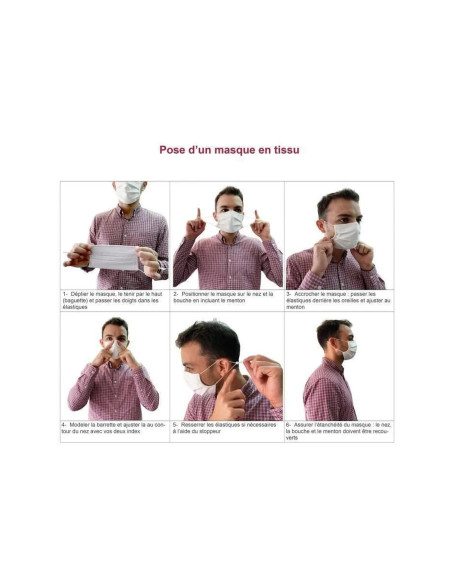 Lot de 10 Masques de Protection UNS1 Lavables et Réutilisables pour Adultes