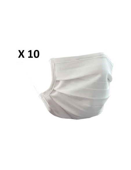 Lot de 10 Masques de Protection UNS1 Lavables et Réutilisables pour Adultes