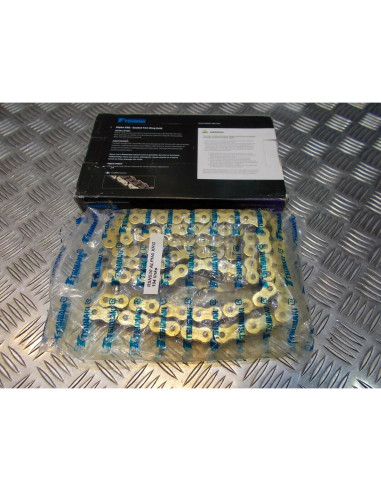 chaine transmission renforce moto tsubaki 530 alpha 2 xrg 104 maillons or 450354