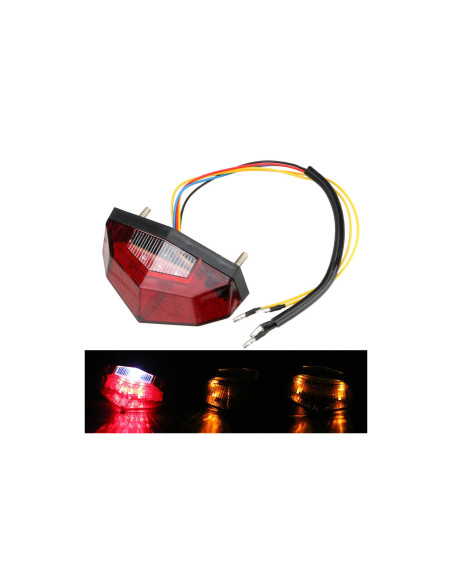 feu arriere led cabochon fume clignotant intégre eclairage plaque moto scooter q