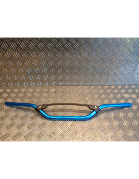 guidon alu bleu highway diam 22 avec barre renfort universel moto mecaboite cros