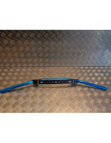 guidon alu bleu highway diam 22 avec barre renfort universel moto mecaboite cros