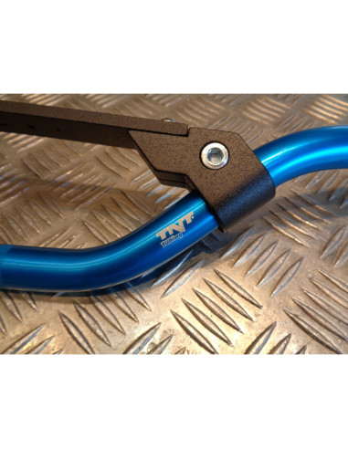 guidon alu bleu highway diam 22 avec barre renfort universel moto mecaboite cros