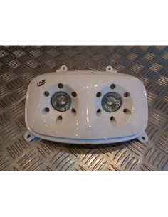 phare optique avant blanc double ampoule 12v 35w / 35w + leds scooter mbk 50 boo 2