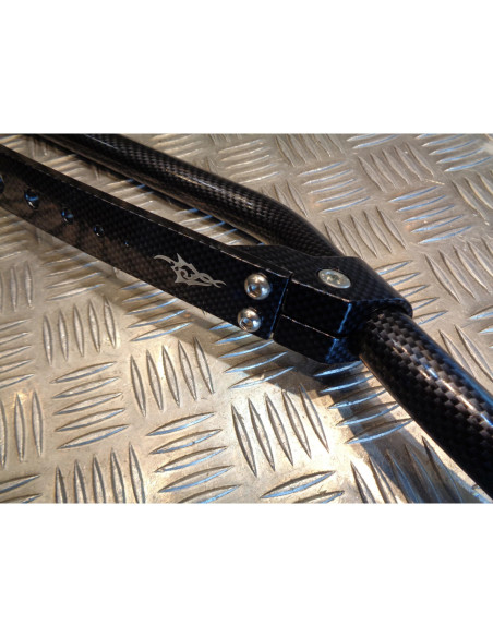 guidon alu carbone highway diam 22 avec barre renfort universel moto mecaboite c