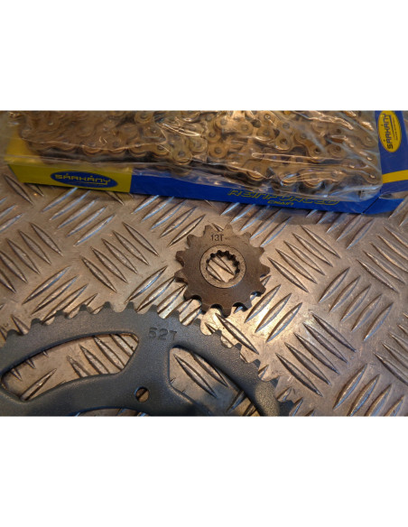 kit chaine renforce pas 420 pignon 13 x couronne 52 dents moto peugeot 50 xp6 sa