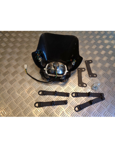 plaque phare tete fourche carbone universel adaptable moto enduro trail mecaboit