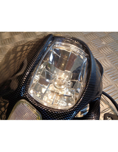 plaque phare tete fourche carbone universel adaptable moto enduro trail mecaboit