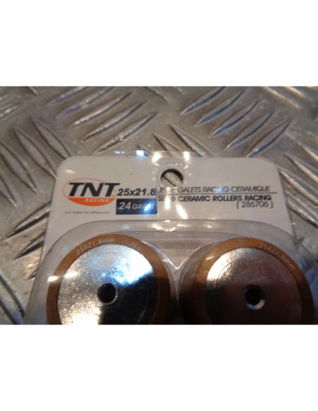 6 galets variateur tnt racing ceramic 25 x 21,8 mm - 24 gr scooter piaggio 500 x