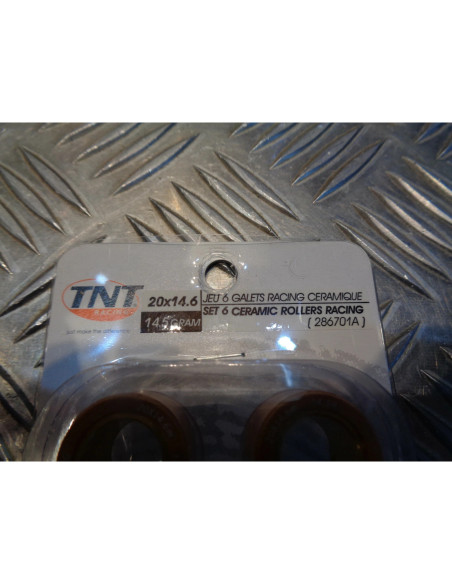 6 galets variateur tnt racing ceramic 20 x 14,6 mm - 14,5 gr scooter honda kymco