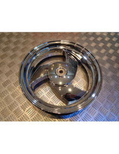 jante arriere 13 pouces x 3.50 chrome scooter mbk 50 booster next rocket stunt . 2