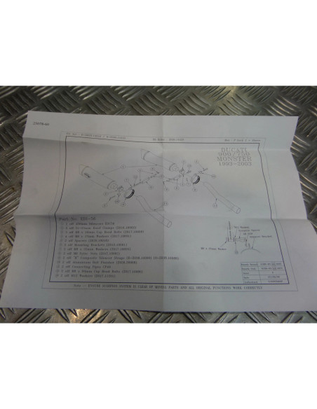montage scorpion cp049 tube pot silencieux moto ducati 900 750 monster Z039DI56