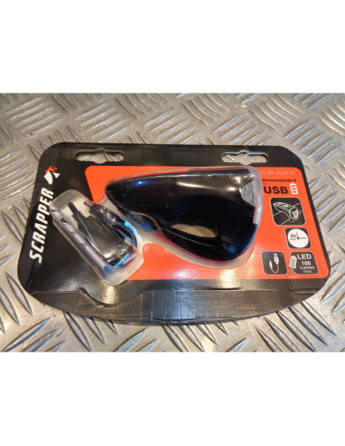 scrapper projecteur eclairage lumiere avant 100 lumen recharge usb velo