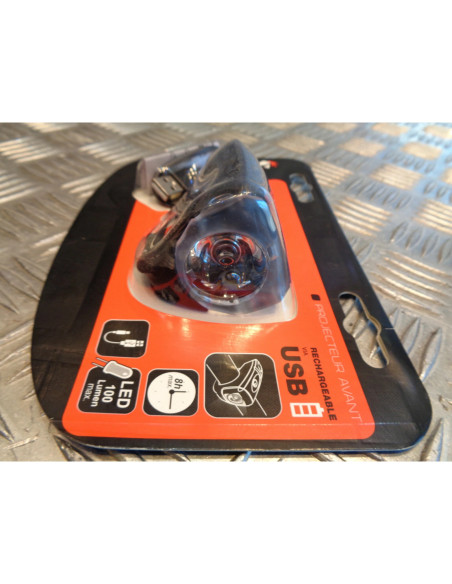 scrapper projecteur eclairage lumiere avant 100 lumen recharge usb velo