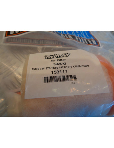 filtre a air mousse twin air 153117 moto suzuki 50 75 80 tm ts cm bihr 791196