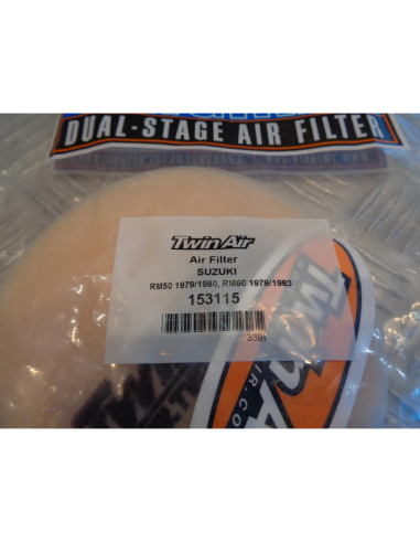filtre a air mousse twin air 153115 moto suzuki 50 60 rm 1979 - 83 bihr 791194