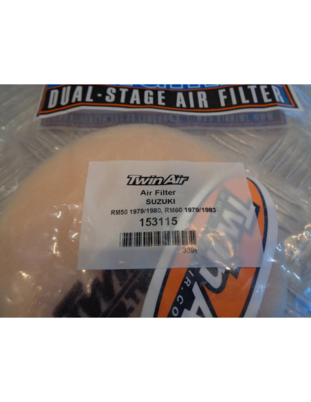 filtre a air mousse twin air 153115 moto suzuki 50 60 rm 1979 - 83 bihr 791194