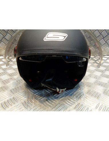 casque demi jet s-line noir mat double visiere taille xs 54 scooter moto quad