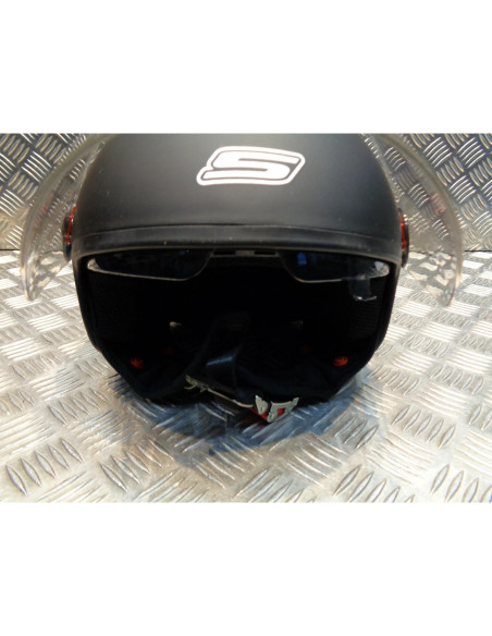casque demi jet s-line noir mat double visiere taille xs 54 scooter moto quad