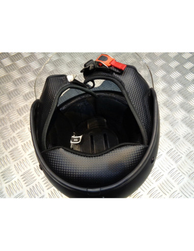 casque demi jet s-line noir mat double visiere taille xs 54 scooter moto quad