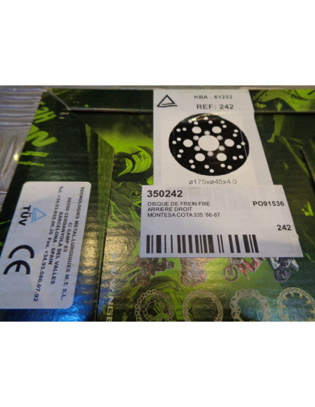 disque frein arriere moto montesa 335 cota 175x45x4 ng brake disc 242 bihr 35024