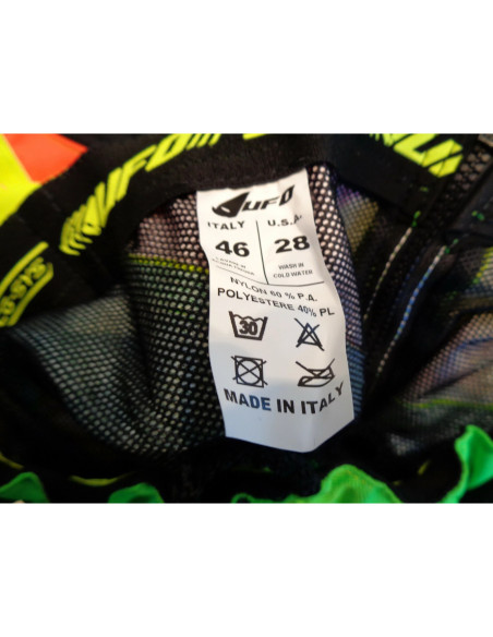 pantalon moto cross ufo 40th anniversary rouge jaune vert fluo taille 28 us PI04