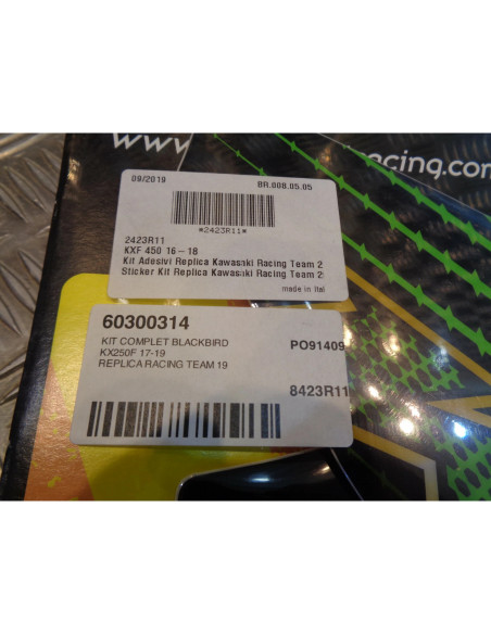 kit complet blackbird autocollants stickers + housse selle moto kawasaki kx 250