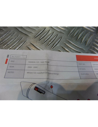 montage scorpion cp063 tube pot silencieux moto yamaha 1000 fzs fazer Z039.YA64