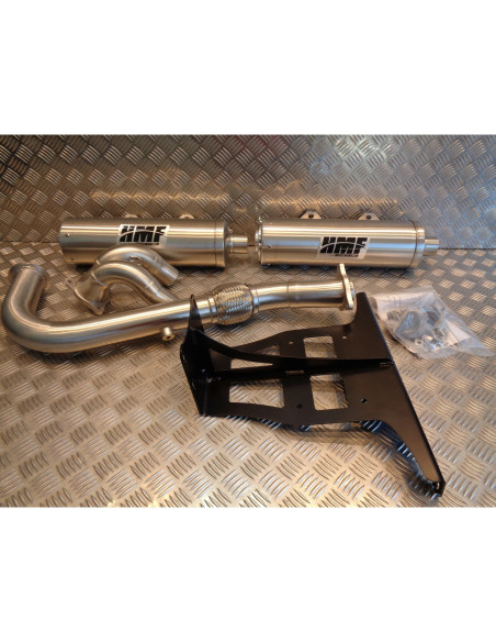 ligne pot echappement double silencieux hmf inox ssv buggy can am 900 maverick 5