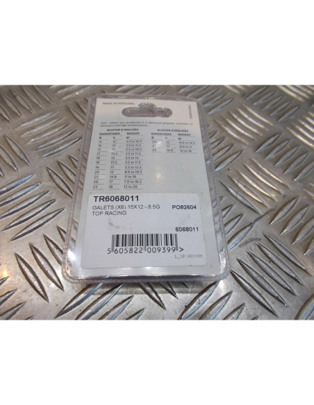 6 galets variateur JASIL 15 X 12 mm - 8,5 gr scooter mbk 50 booster nitro next r