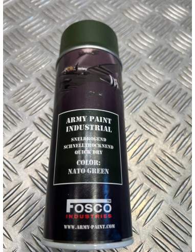 Bombe de peinture militaire 400 ml couleur nato green vert otan fosco industries