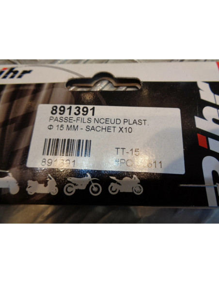 sachet 10 x passe fils noeud plastique blanc transparent diam 15mm fixation fais