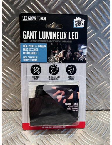 gant a 2 lampes leds lumineux lumière avec taille ajustable a chaque mains