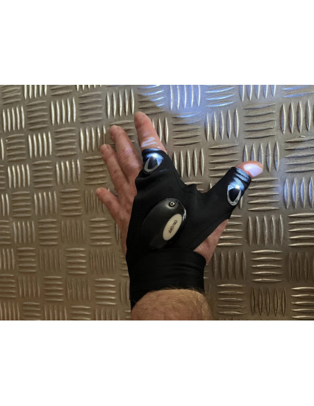 gant a 2 lampes leds lumineux lumière avec taille ajustable a chaque mains