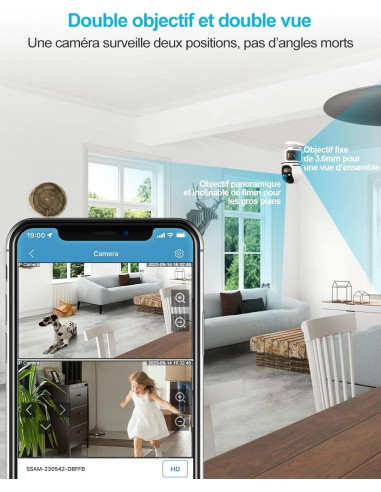 camera surveillance securite wifi Interieure genbolt gb102h cctv ip domestique