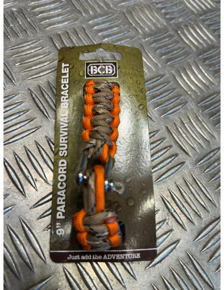 Bcb bracelet paracord 23 cm orange avec boucle neuf