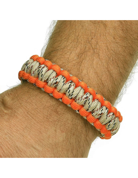 Bcb bracelet paracord 23 cm orange avec boucle neuf