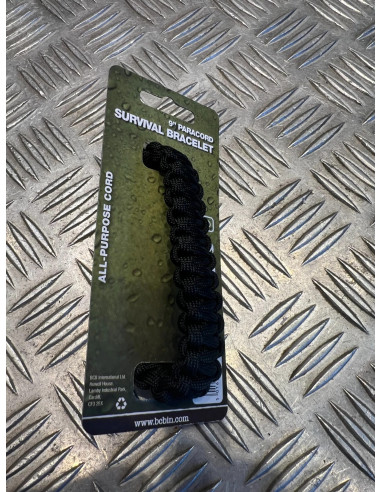 Bcb bracelet paracord 23 cm noir neuf