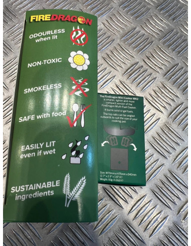 mini rechaud cuiseur bcb fire dragon mk2 avec 12 combustible