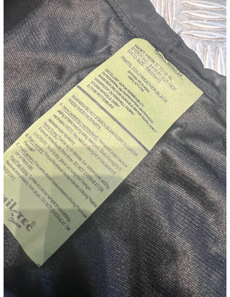 pantalon mil-tec noir cold weather noir nylon neuf