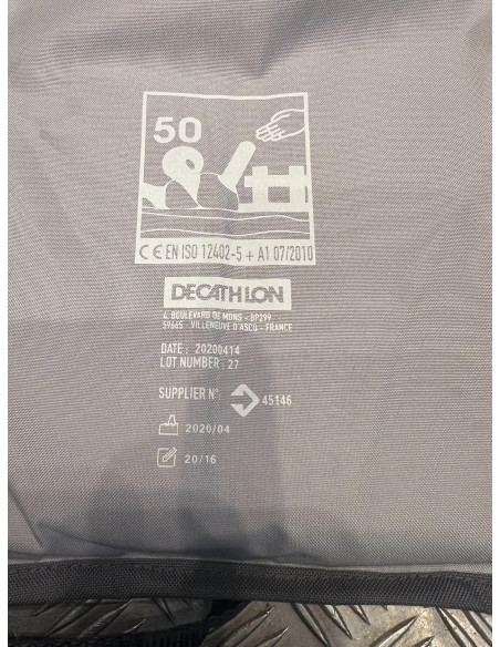 gilet sauvetage decathlon aide a la flottabilite ba 50n+ taille s de 25 a 40kgs