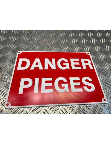 Panneau danger pieges akilux 26 x 20cm