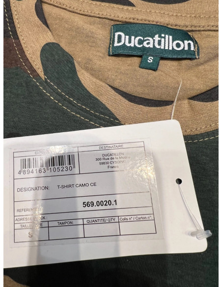 t-shirt camouflage ce en coton taille s ducatillon